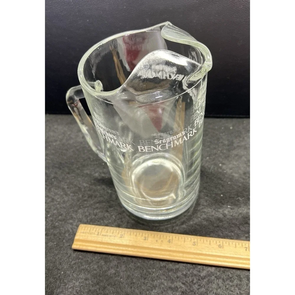 Vintage Clear Glass SEAGRAM's BENCHMARK‎ Pitcher